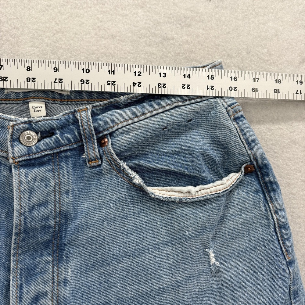 Abercrombie & Fitch 90s Baggy Straight Jeans Womens 10 Blue Low Rise Curve Love - Picture 6 of 12